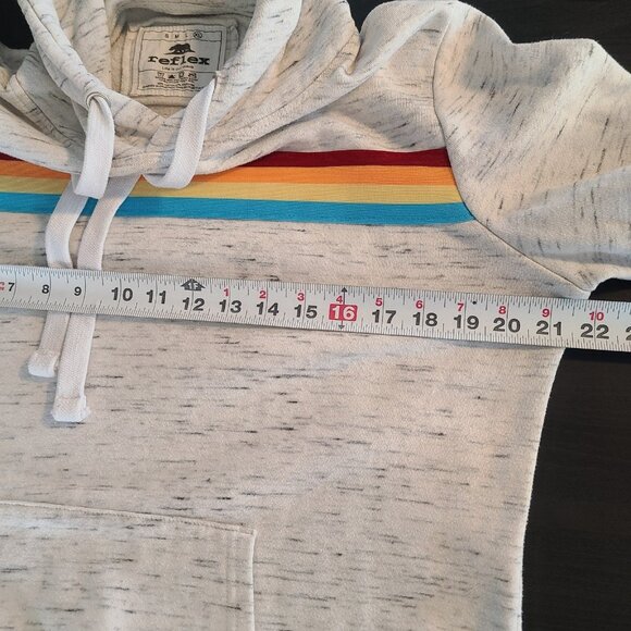 Reflex Gray Hoodie Sweatshirt Multicolor Stripe Love Graphic XL - Picture 4 of 7